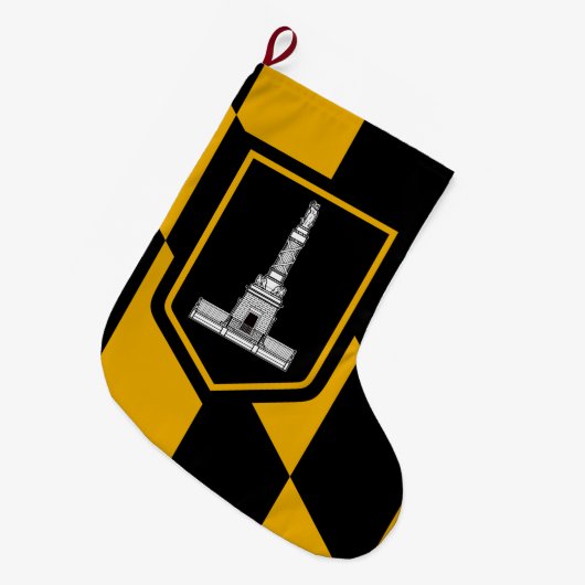 Vlag van Baltimore (Maryland, VS) Grote Kerstsok (Voorkant (Hangend))