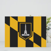 Vlag van Baltimore (Maryland, VS) Kaart (Staand voorkant)