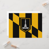 Vlag van Baltimore (Maryland, VS) Kaart (Voorkant / Achterkant in situ)