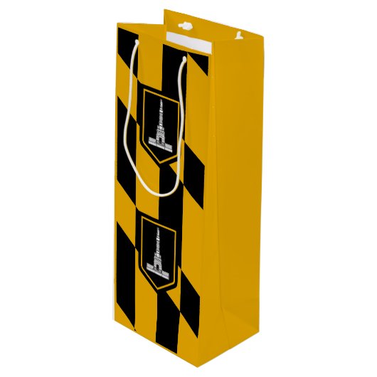 Vlag van Baltimore, Maryland Wine Gift Bag Wijn Cadeautas (Voorkant Gekanteld)