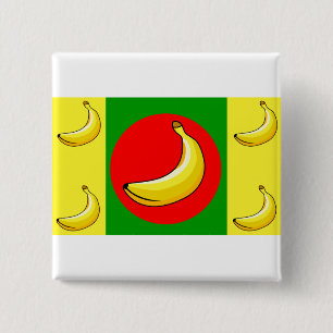 Vlag van Bananenrepubliek Vierkante Button 5,1 Cm
