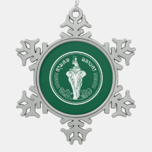 Vlag van Bangkok, Thailand Snowflake Pewter Christ Tin Sneeuwvlok Ornament
