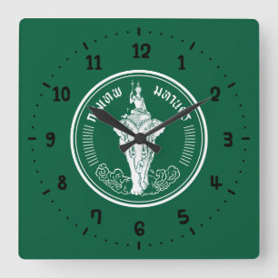 Vlag van Bangkok, Thailand Square Wall Clock Vierkante Klok