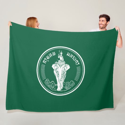 Vlag van Bangkok (Thaise hoofdstad) Fleece Deken (In situ)