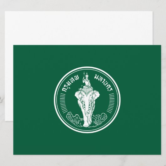 Vlag van Bangkok (Thaise hoofdstad) Kaart (Voorkant / Achterkant)