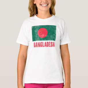 Vlag van Bangladesh "Grunge" uitstraling. T-shirt