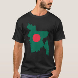 Vlag van Bangladesh op de kaart T-shirt