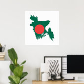 vlag van bangladesh poster (Thuiskantoor)