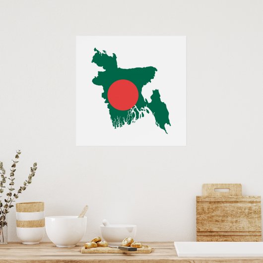 vlag van bangladesh poster (Keuken)