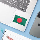 Vlag van Bangladesh Sticker (Laptop met iPhone)