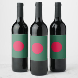 vlag van Bangladesh Wijn Etiket