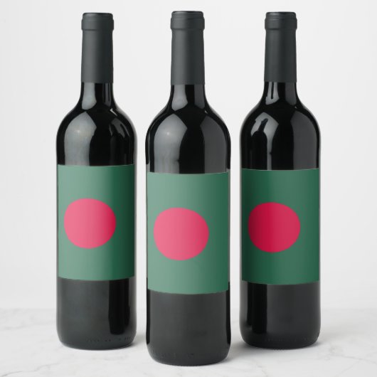 vlag van Bangladesh Wijn Etiket (Flessen)