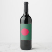 vlag van Bangladesh Wijn Etiket (Voorkant)