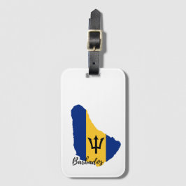 vlag van Barbados Bagagelabel