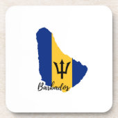 vlag van Barbados Bier Onderzetter (Voorkant)