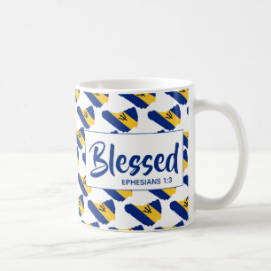 Vlag van BARBADOS   Christelijke Schrift   GEZEGEN Koffiemok