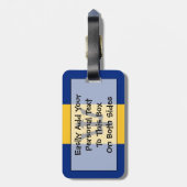 Vlag van Barbados Easy ID Personal Bagagelabel (Achterkant verticaal)