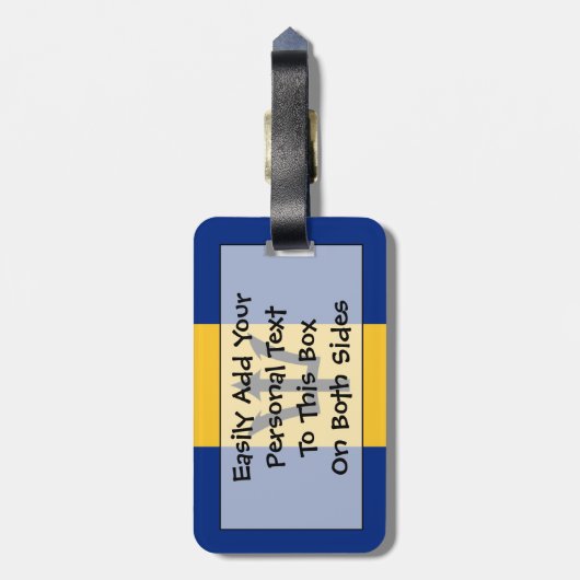 Vlag van Barbados Easy ID Personal Bagagelabel (Achterkant verticaal)