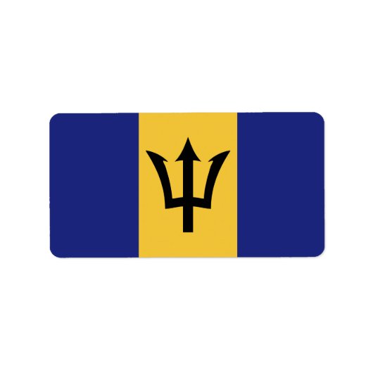 Vlag van Barbados Etiket (Voorkant)