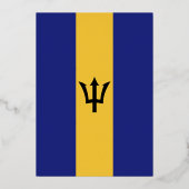 Vlag van Barbados Folie Uitnodiging (Voorkant)