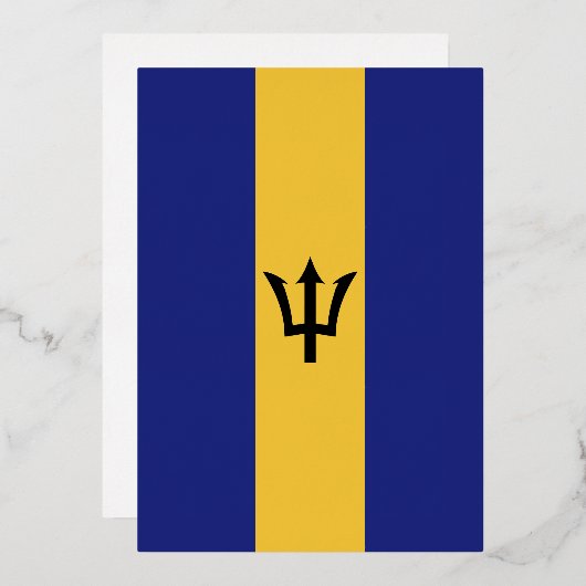 Vlag van Barbados Folie Uitnodiging (Voorkant / Achterkant)