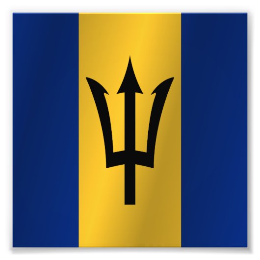 Vlag van Barbados Foto Afdruk (Voorkant)