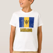 Vlag van Barbados "Grunge" look. T-shirt (Voorkant)