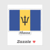 Vlag van Barbados, Jouw naam Sticker (Vel)