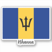 Vlag van Barbados, Jouw naam Sticker (Voorkant)