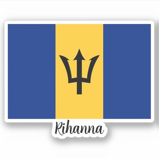 Vlag van Barbados, Jouw naam Sticker (Voorkant)