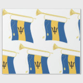 Vlag van Barbados met Bugle Patriotic Caribbean Cadeaupapier (Vlak)