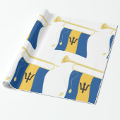 Vlag van Barbados met Bugle Patriotic Caribbean Cadeaupapier (Uitgerold)