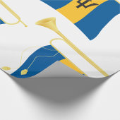 Vlag van Barbados met Bugle Patriotic Caribbean Cadeaupapier