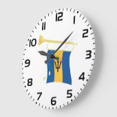 Vlag van Barbados met Bugle Patriotic Caribbean Grote Klok (Hoek)