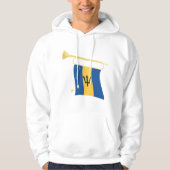 Vlag van Barbados met Bugle Patriotic Caribbean Hoodie (Voorkant)