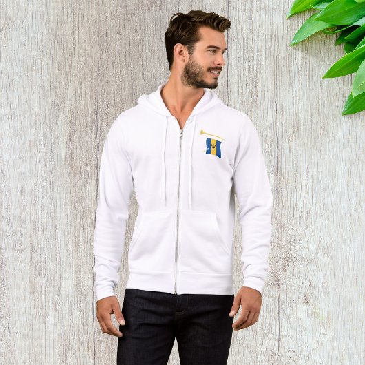 Vlag van Barbados met Bugle Patriotic Caribbean Hoodie