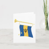 Vlag van Barbados met Bugle Patriotic Caribbean Kaart (Voorkant)