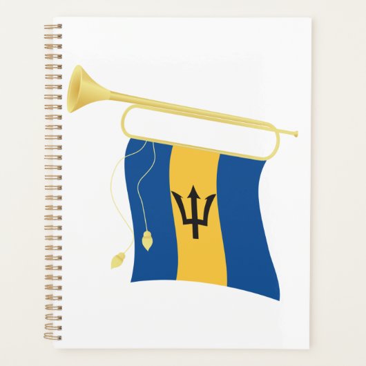 Vlag van Barbados met Bugle Patriotic Caribbean Planner (Voorkant)