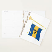 Vlag van Barbados met Bugle Patriotic Caribbean Planner