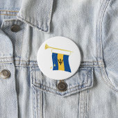 Vlag van Barbados met Bugle Patriotic Caribbean Ronde Button 7,6 Cm