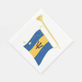 Vlag van Barbados met Bugle Patriotic Caribbean Servet (Hoek)