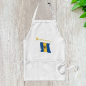Vlag van Barbados met Bugle Patriotic Caribbean Standaard Schort