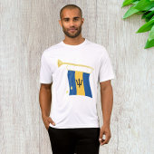 Vlag van Barbados met Bugle Patriotic Caribbean T-shirt