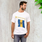 Vlag van Barbados met Bugle Patriotic Caribbean T-shirt