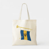 Vlag van Barbados met Bugle Patriotic Caribbean Tote Bag (Achterkant)
