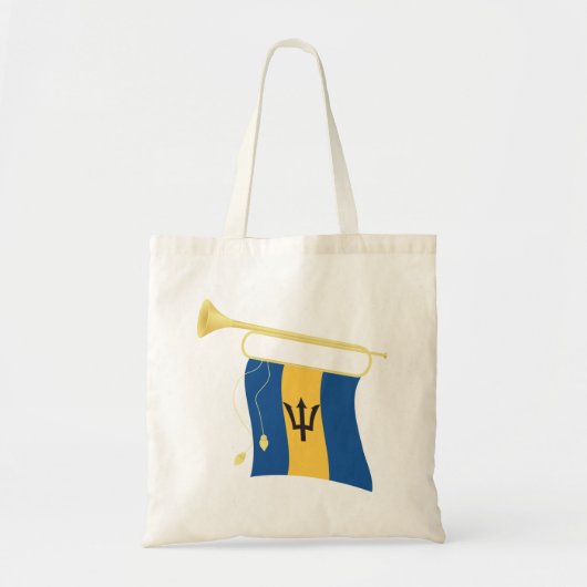 Vlag van Barbados met Bugle Patriotic Caribbean Tote Bag (Voorkant)