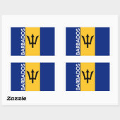 vlag van barbados naam rechthoekige sticker (Vel)