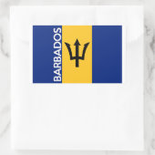 vlag van barbados naam rechthoekige sticker (Tas)