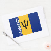 vlag van barbados naam rechthoekige sticker (Envelop)
