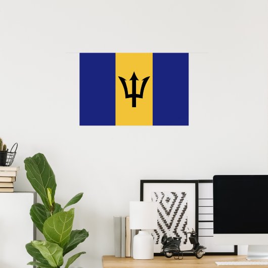 Vlag van Barbados Poster (Thuiskantoor)